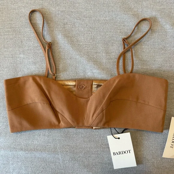 Athena Crop Top In Chestnut Bralette Bra - Picture 4 of 8
